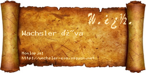 Wachsler Éva névjegykártya