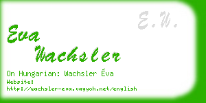 eva wachsler business card